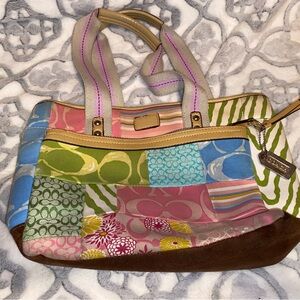 Coach Multicolor Patchwork Tote Bag
